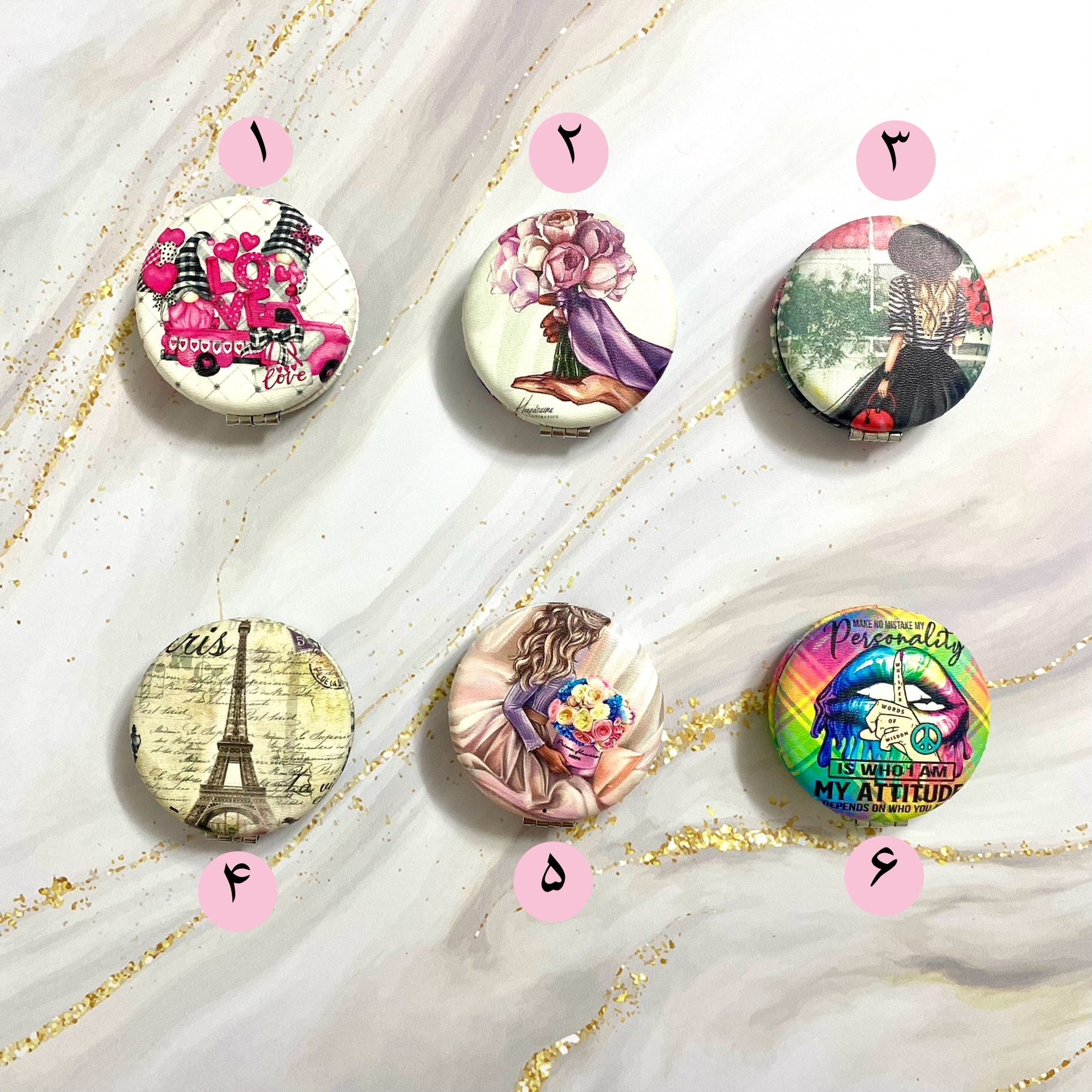 آینه استیل روکش چرم