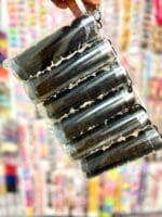 بسته ی ۶ عددی قوطی لوله ای بند دار کش حوله ای ریز مشکی